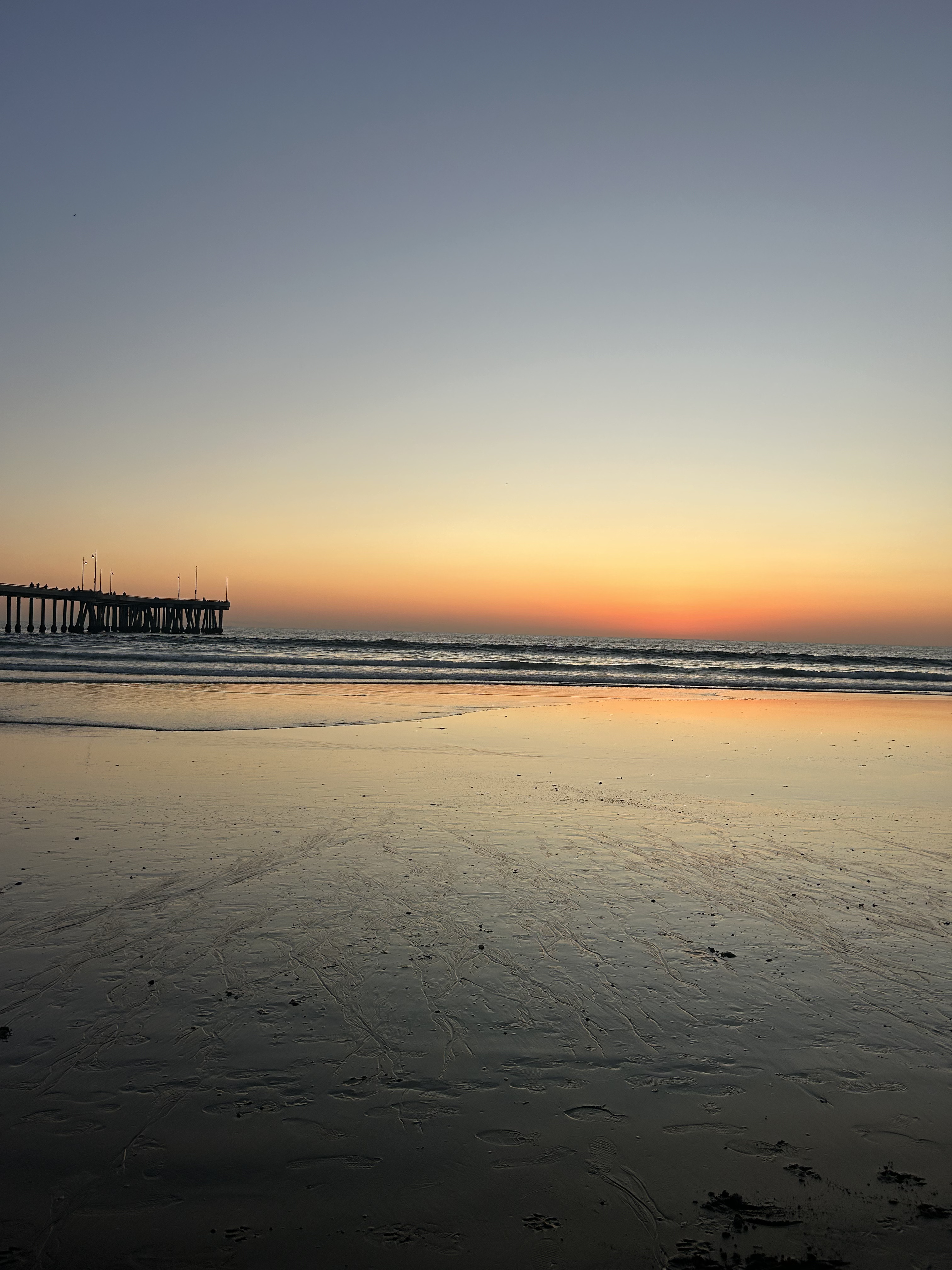 Venice Beach pier at sunset reference photograph